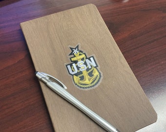 USN | Marinechef | CPO Anker | Marine trots | Duidelijke sticker | Zwart en goud | Waterdichte vinylsticker | Laptopsticker | Gemaakt in de VS