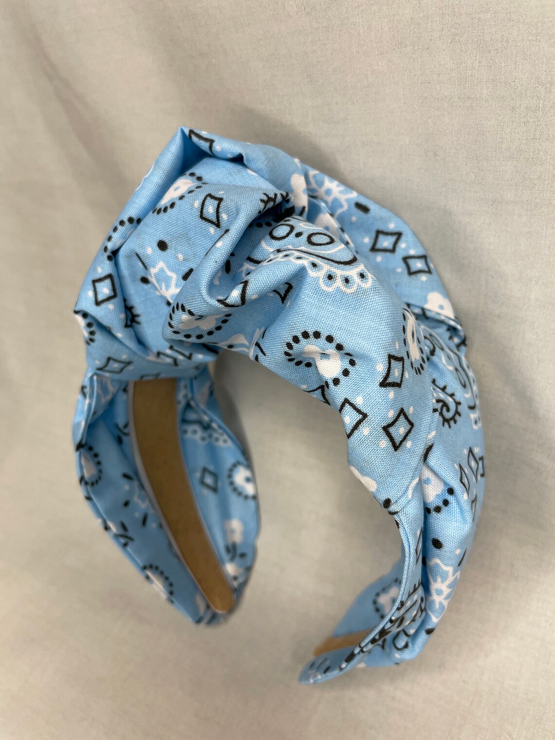Baby Blue Bandana Knot Diadema / Hecho a mano / Artesian / Etsy