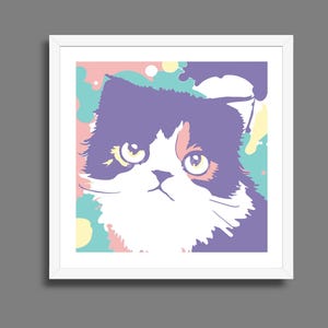 Scottish Fold Cat Abstract Art Shadow Box, Shadow Box Templates,  Laser Cut File, GlowForge, File, DXF, Cricut File SVG, PNG, Cardstock,