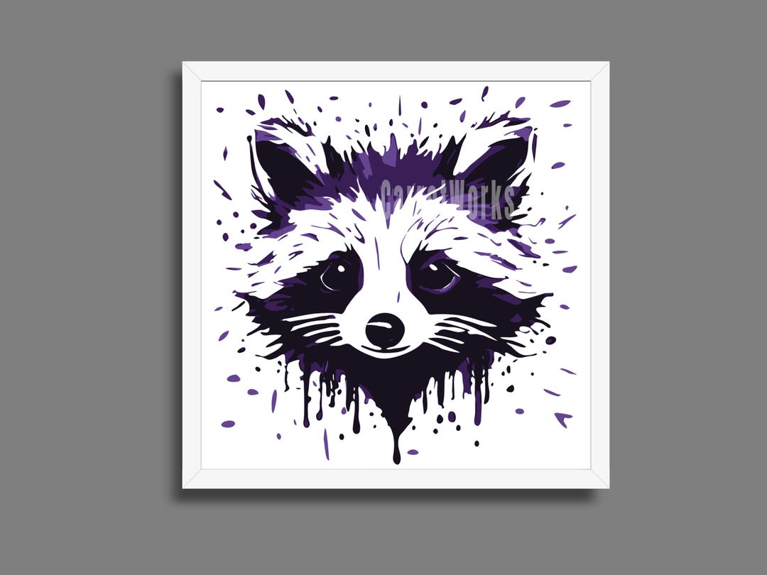 Raccoon Splash Art: Graffiti Style Laser Cut File (SVG, PNG, DXF) - Etsy