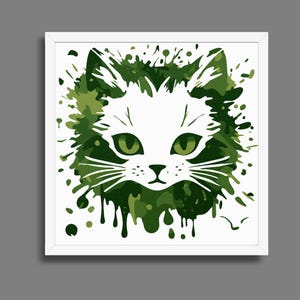 Boîte d'ombre chat Splash Art, modèles de boîte d'ombre, fichier découpé au laser, GlowForge, fichier, DXF, fichier Cricut SVG, PNG, papier cartonné,