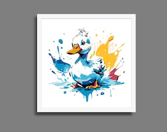 Colorful Duck Splash Layered Art Shadow Box, Shadow Box Templates,  Laser Cut File, GlowForge, File, DXF, Cricut File SVG, PNG, Cardstock,