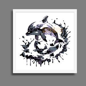 Dolphin Splash Art Shadow Box, Shadow Box Shadowbox Templates, Layered ...