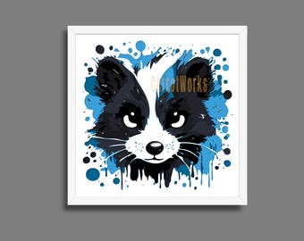 Skunk Splash Art Shadow Box: Laser Cut File for Cricut, GlowForge (Digital Download)