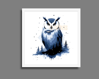 Owl Forest Shadowbox SVG: Laser Cut File for Glowforge, Cricut (Digital Download