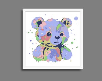 Teddy Bear Nursery Shadow Box SVG: Laser Cut File (Digital Download)