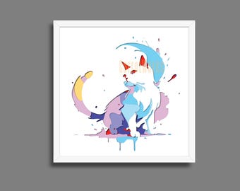 Kat verfspatten Art Shadow Box Shadowbox, Shadow Box sjablonen, lasergesneden bestand, GlowForge-bestand, DXF, Cricut-bestand SVG, PNG, Cardstock
