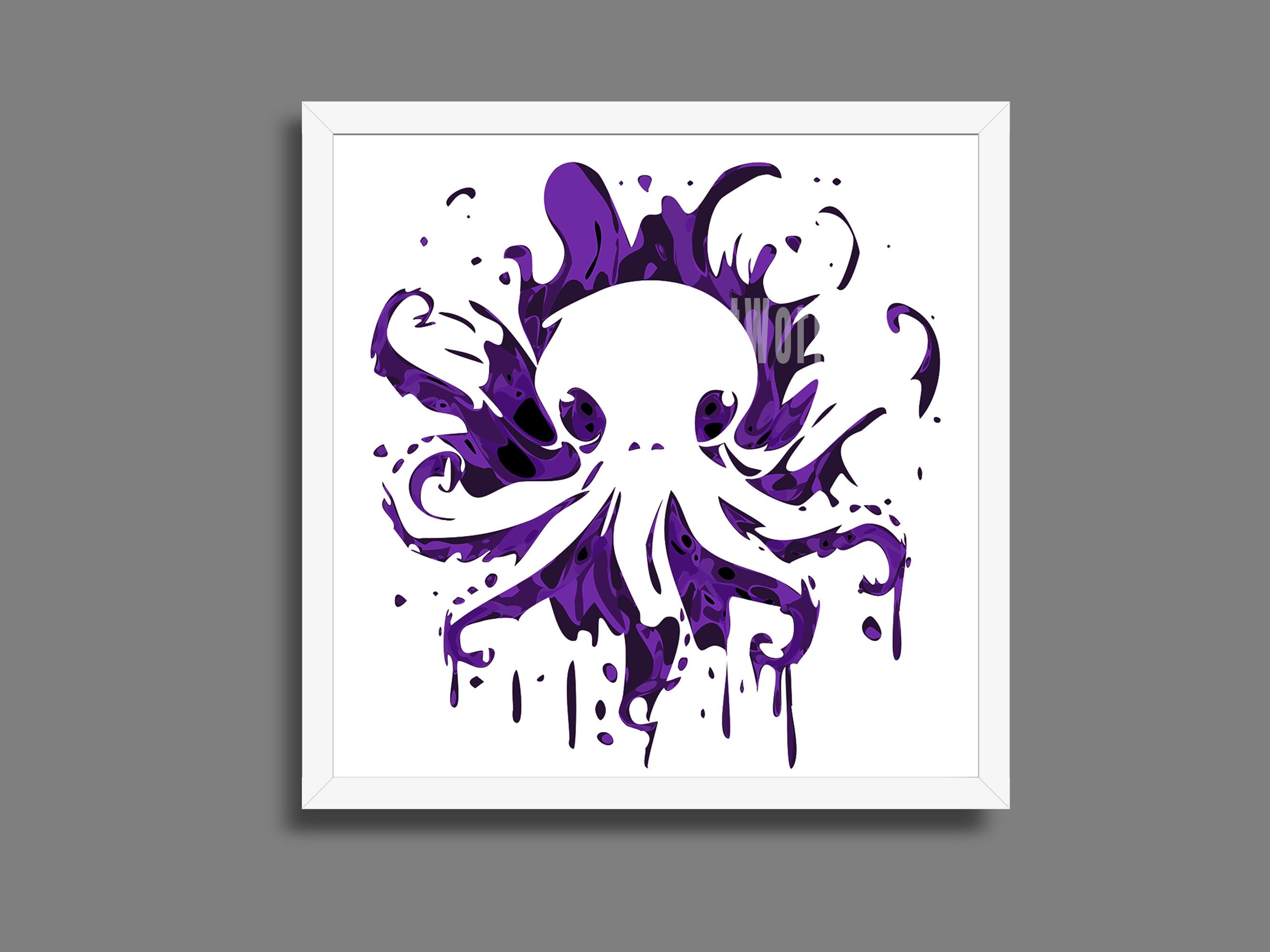 Octopus Shadow Box SVG: Laser Cut File for Cricut, Glowforge (digital ...