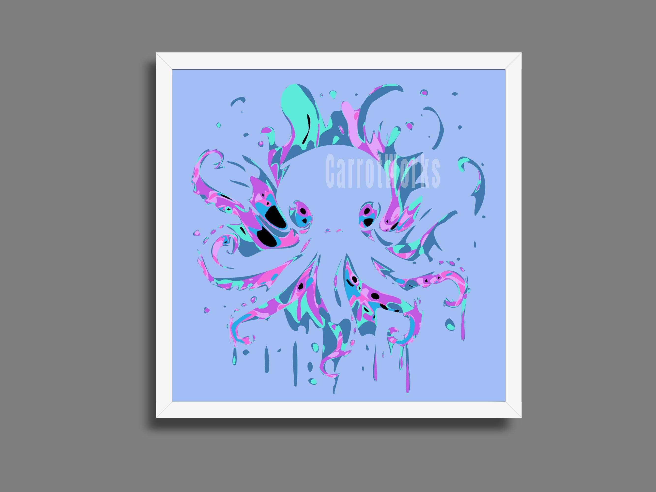 Octopus Shadow Box SVG: Laser Cut File for Cricut, Glowforge (digital ...