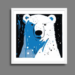 Polar Bear Splash Art Paint Ink Shadow Box, Shadow Box Templates,  Laser Cut File, GlowForge, File, DXF, Cricut File SVG, PNG, Cardstock,
