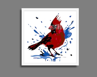 Cardinal Shadow Box Laser Cut File: Multi-Layer SVG, DXF, PNG (Digital Download)