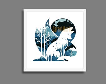 Fox Shadow Box SVG Template: Layered Paper Cut Woodland Art