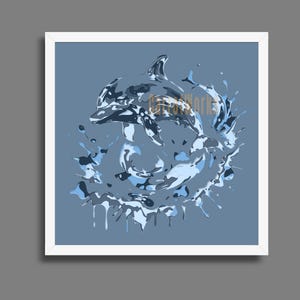 Dolphin Splash Art Shadow Box, Shadow Box Shadowbox Templates, Layered ...