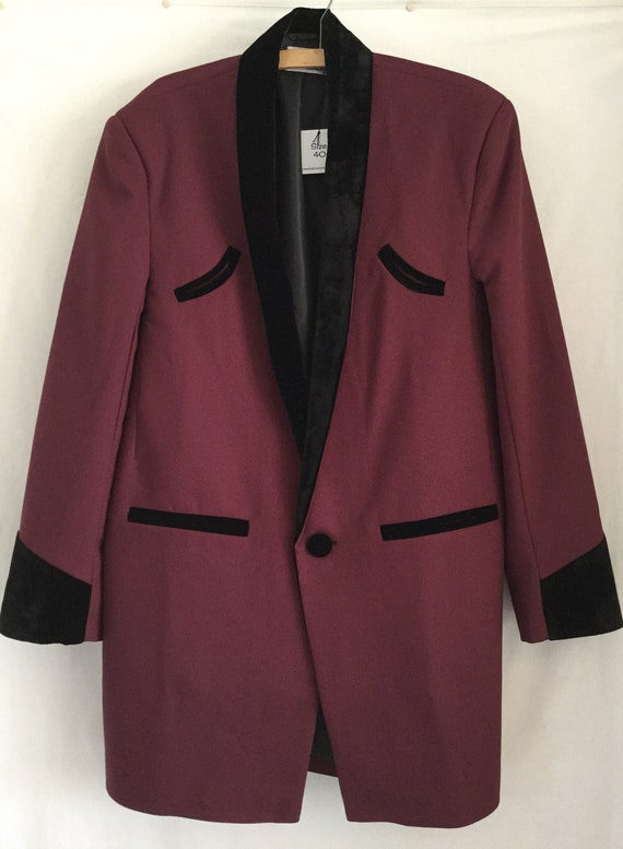 Full Velvet Roll Collar &cuffsteddy Boy Drape Jacket. Wine. - Etsy UK