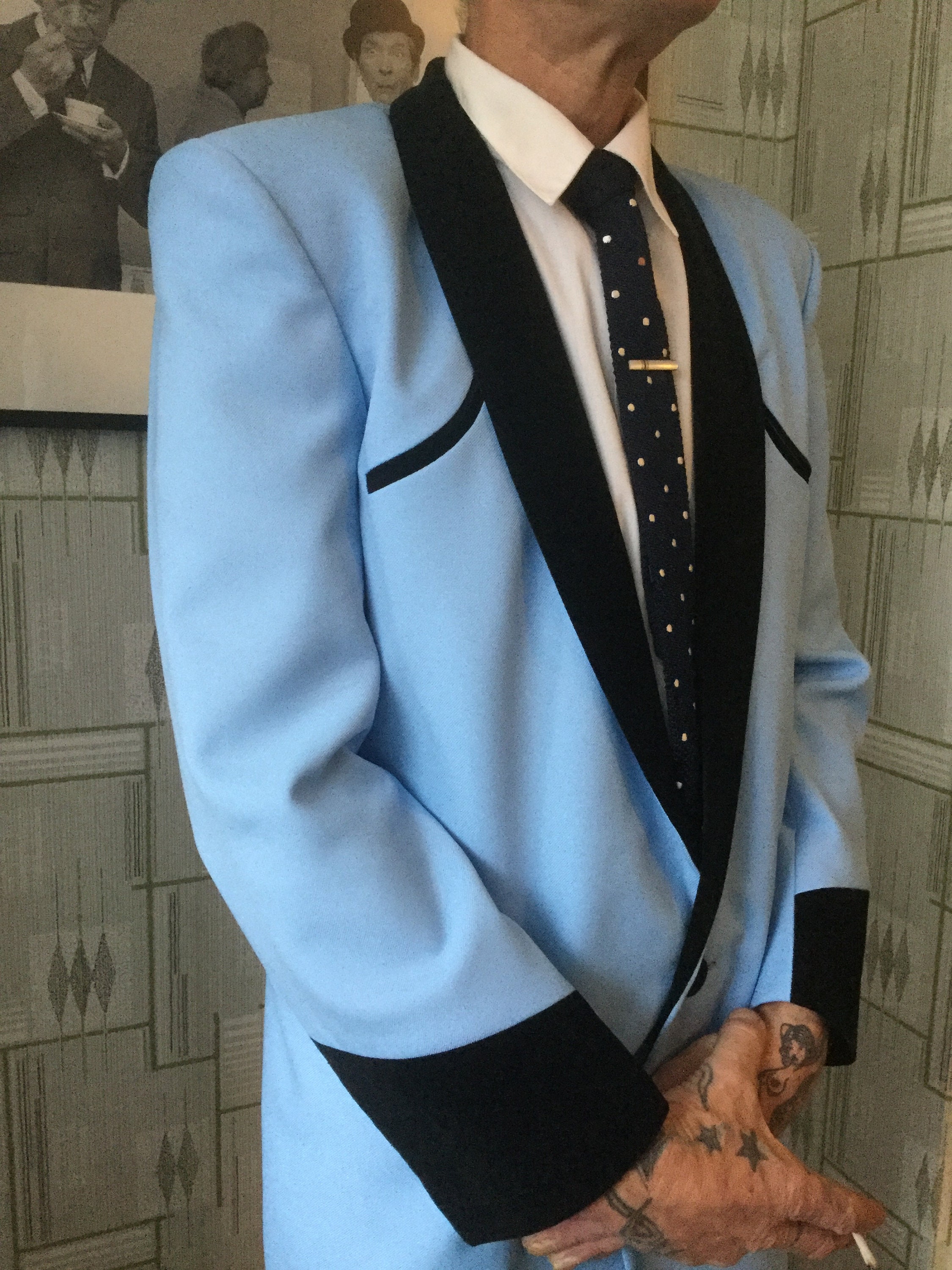 Full Roll Collar and Cuffs Teddy Boy Drape Jacket .exclusive to