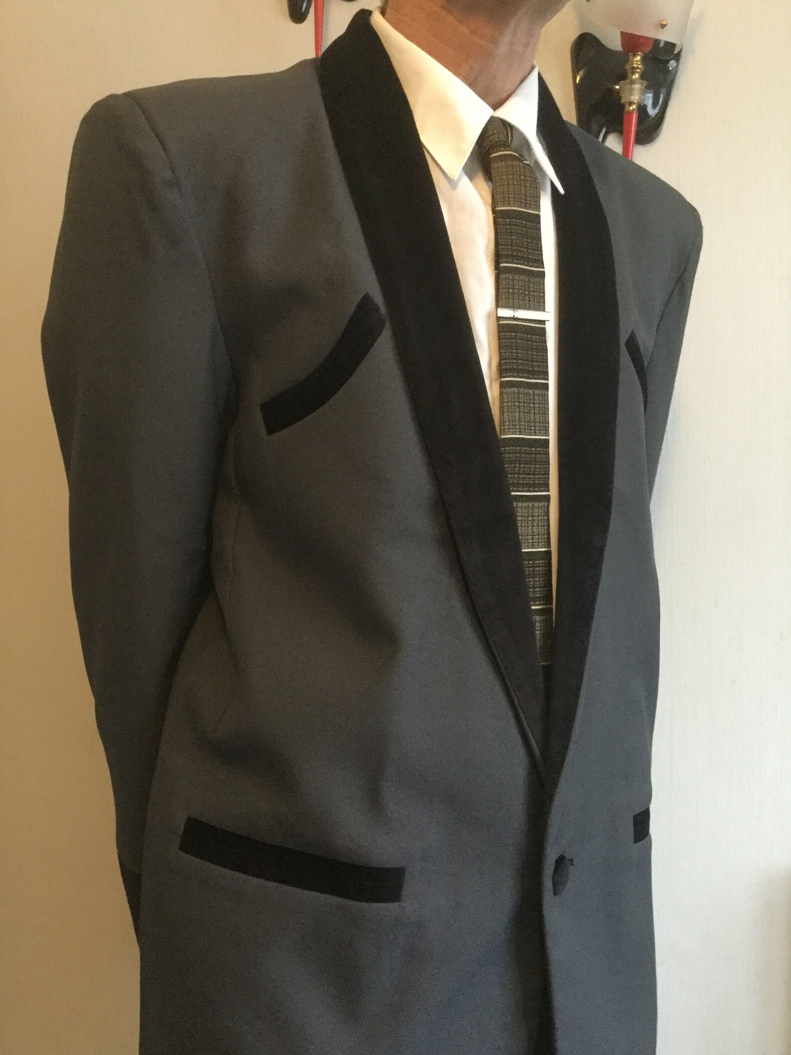 Full roll collar and cuffs Teddy boy drape jacket .exclusive to