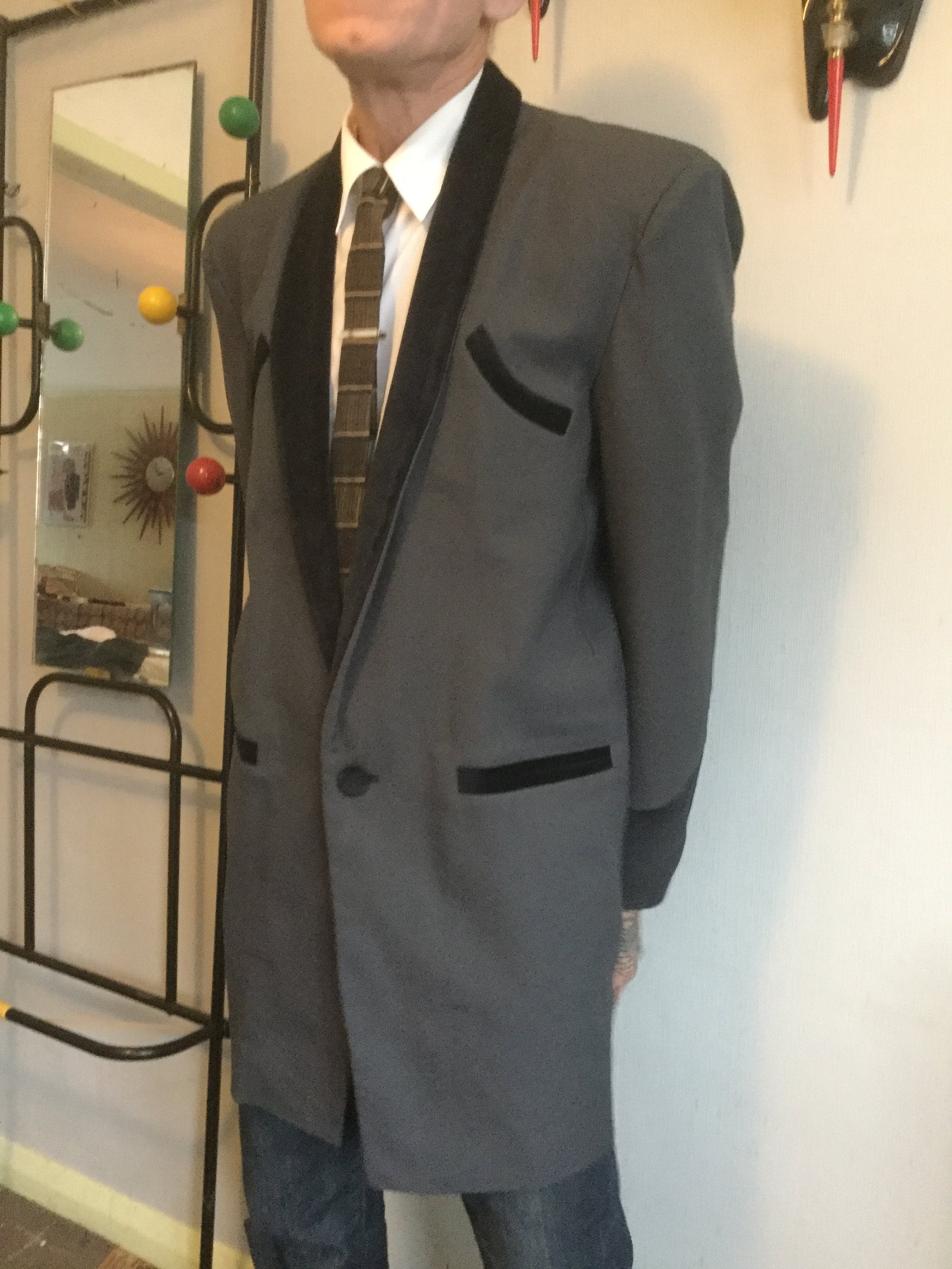 Full roll collar and cuffs Teddy boy drape jacket .exclusive to