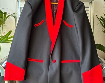 Teddy Boy Drape Jacket . 1950s Teddy Boy . Size 56 . Black With