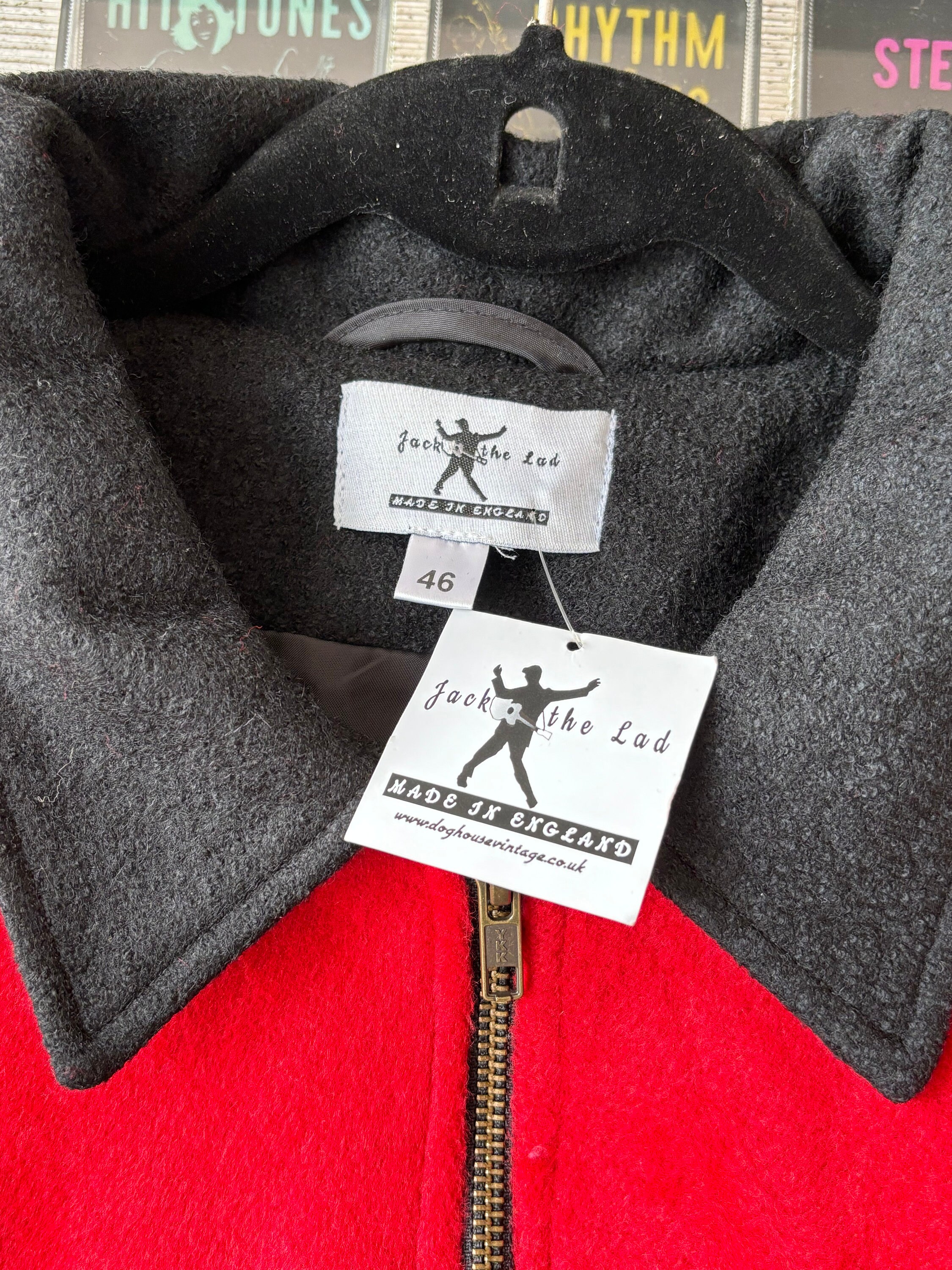 1950's Gab Jacket .classic Rockabilly Blouson Style . Red 1950's Gab Jacket .classic Rockabilly Blouson Style . Red