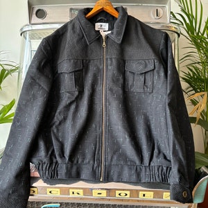 1950’s Gab Jacket .Classic Rockabilly Blouson Style .Atomic Fleck Sizes US Large .UK 44