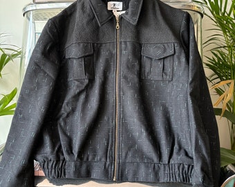 1950’s Gab Jacket .Classic Rockabilly Blouson Style .Atomic Fleck Sizes US Medium .UK 42