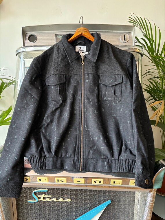 1950s Gab Jacket .classic Rockabilly Blouson Style .atomic Fleck Sizes US Large .UK 44 Etsy