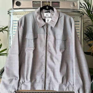 1950’s Gab Jacket . Classic Rockabilly Blouson Style . Light  Grey . Sizes US Large . UK 44