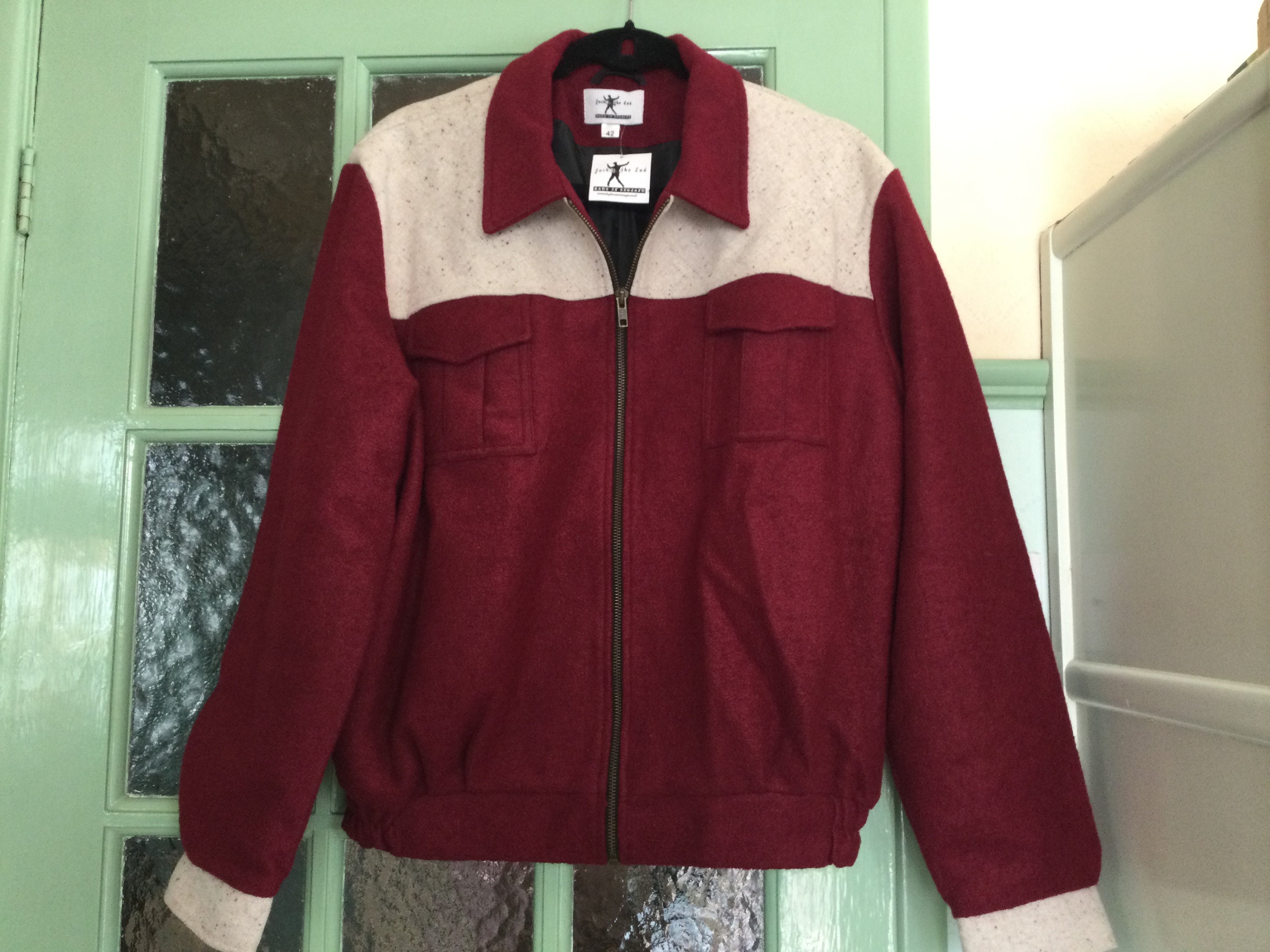 Exclusive to Doghouse Vintage Mens 1950s Style gab Jacket.burgundy