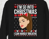 happy elfin holiday sweater ariana grande