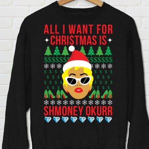 happy elfin holiday sweater ariana grande