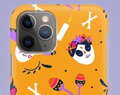 Dia De Los Muertos Skelton Skull and Flowers iPhone Case - Multiple Case Sizes Available - Dia De Lost Muertos iPhone Cover, iPhone Case