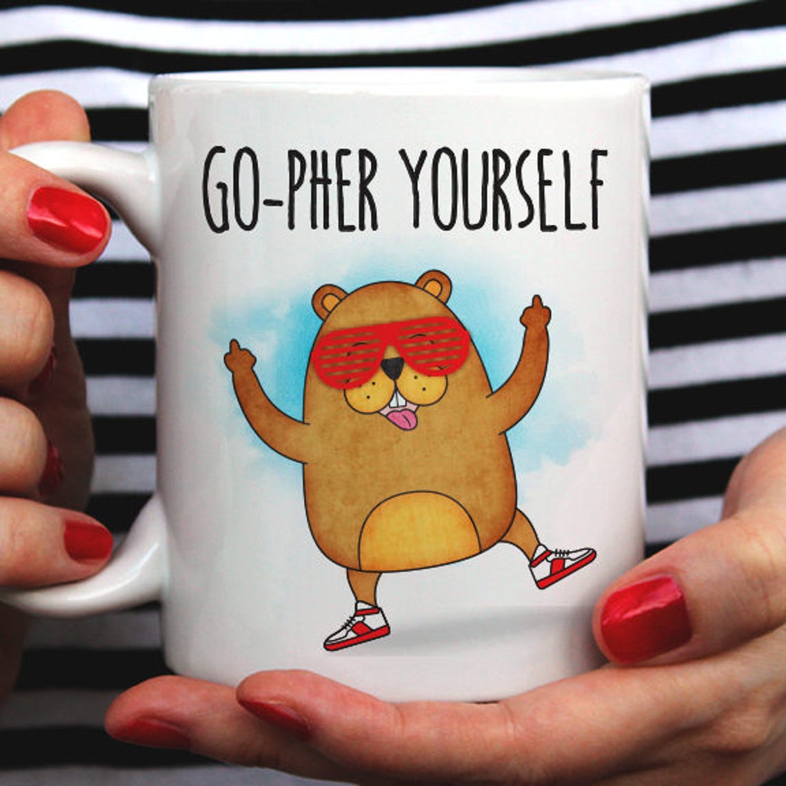Gopher Yourself Funny Gopher Mug Gift Idea Makes A Fun Etsy