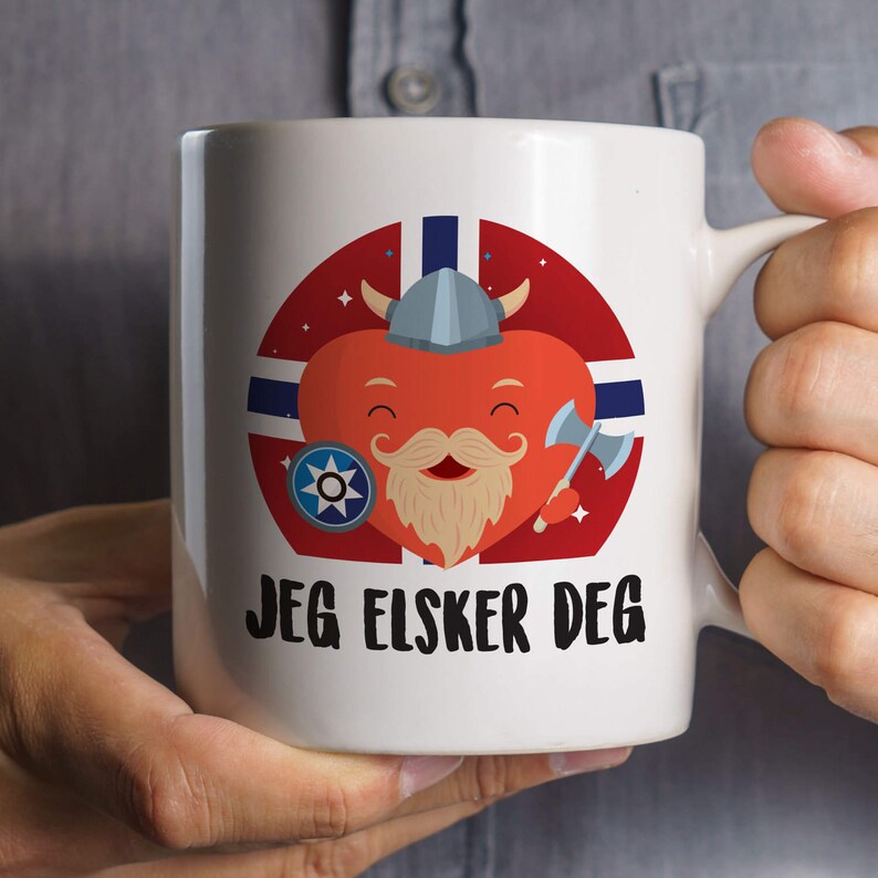 Norwegian Lovers Mug I Love You Norwegian Mug Norway / Jeg Etsy