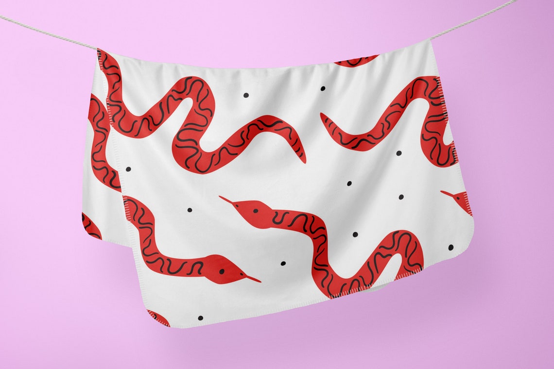 White Snake Blanket Reptile Minky Fleece Blanket Cute Gift Etsy