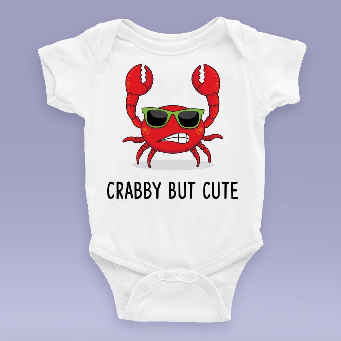 Crabby But Cute Baby Onesie / Bodysuit Beach Themed Baby Etsy