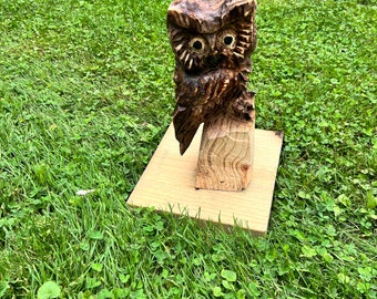 Chainsaw carved Owl