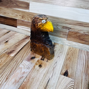 Chainsaw carved Eagle head