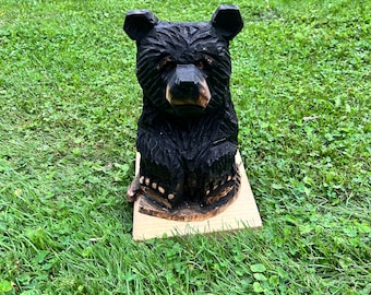 Cute chainsaw carved bear