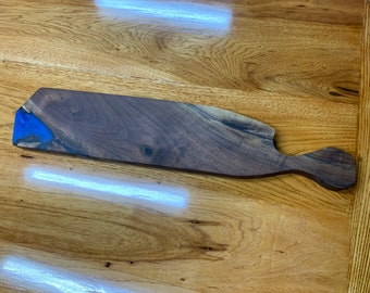 Charcuterie board. Black walnut and blue epoxy