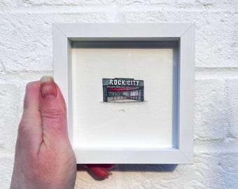 Miniature building painting. Romantic gift, where you first met, proposal , favourite nightclub.