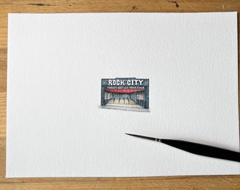 Rock City Nottingham miniature watercolour - Print
