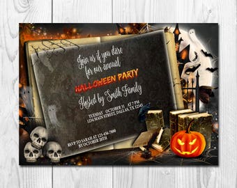 halloween invitation kids printable halloween birthday etsy