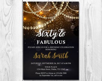 60th birthday invite etsy