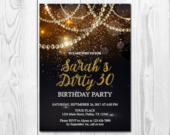 Dirty Thirty Invite Etsy