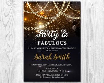 40th birthday invite etsy