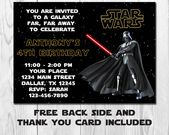 Invitation De Star Wars Dark Vador Invitation Danniversaire Etsy Invitation De Star Wars Dark Vador Invitation Danniversaire Etsy