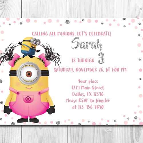 Minions Girl Birthday Party Etsy