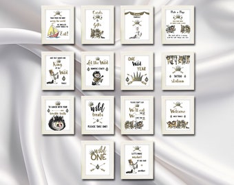 Where The Wild Things Are Set Of 14 Printable Posters-Non-editable Wild One Party Signs-INSTANT DOWNLOAD-M1