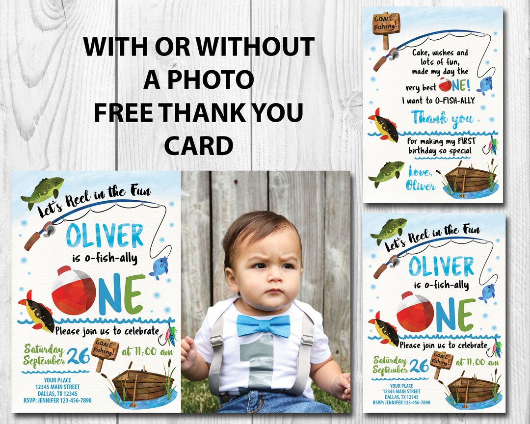 Printable Fishing Birthday Invitation, Reeling in the Big One Birthday ...