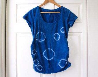 Maternity Indigo Shibori Tee - L